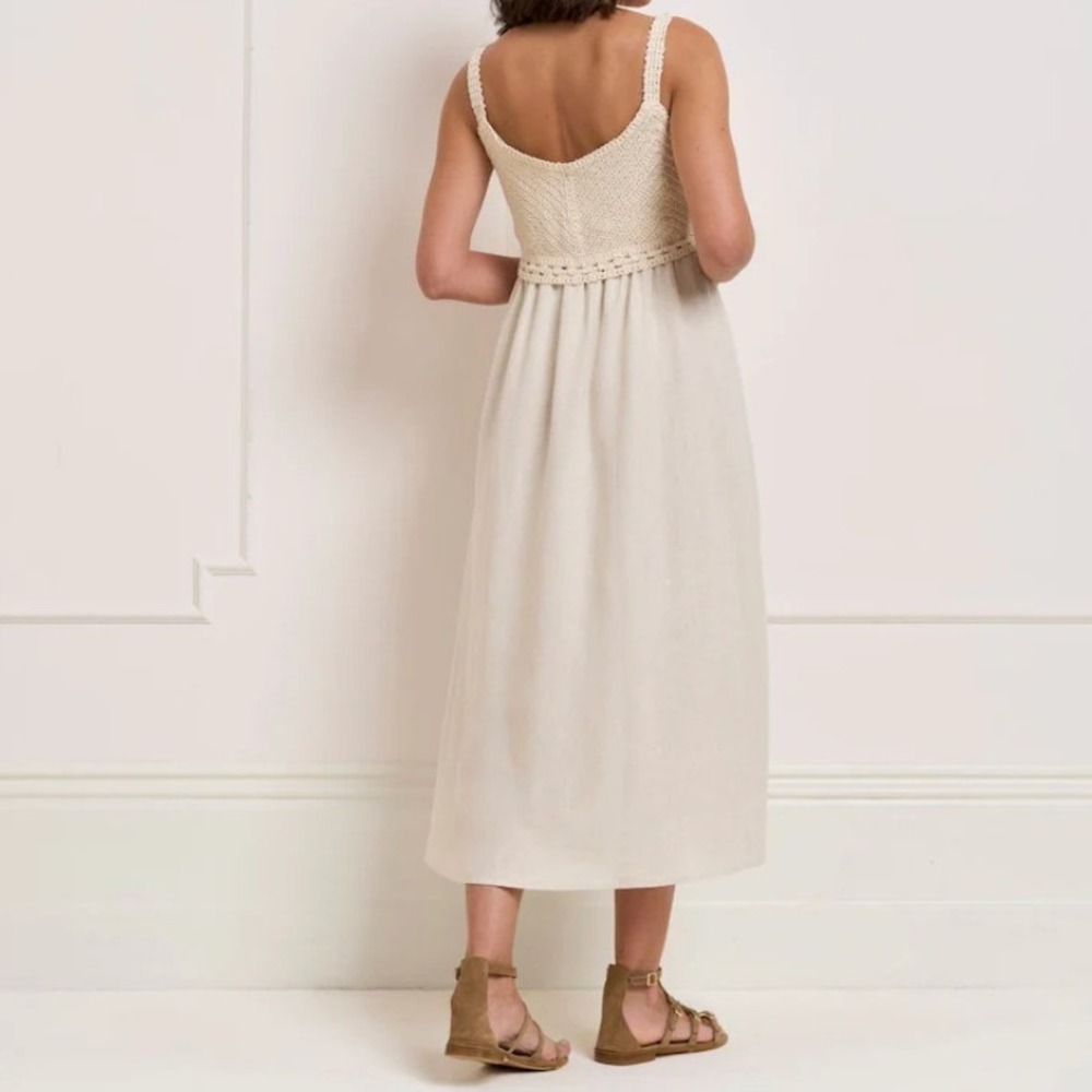 Seraphine Woven Dress with Crochet Ecru Beige US 2 Maternity Nursing NWT - Picture 3 of 10